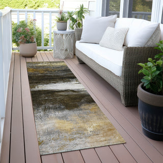 Piper Looms Chantille Abstract ACN2016 Chocolate Machine Washable Area Rug Runner Outdoor Lifestyle Image Feature