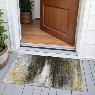 Piper Looms Chantille Abstract ACN2016 Chocolate Machine Washable Area Rug Scatter Outdoor Lifestyle Image Feature