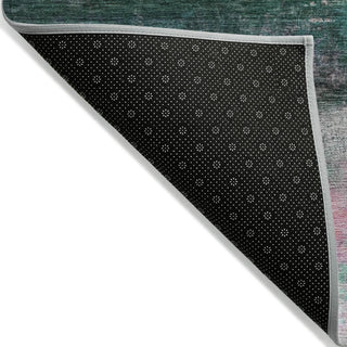Piper Looms Chantille Abstract ACN2016 Green Machine Washable Area Rug Backing Image