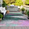 Piper Looms Chantille Abstract ACN2016 Green Machine Washable Area Rug Outdoor Lifestyle Image Feature