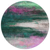 Piper Looms Chantille Abstract ACN2016 Green Machine Washable Area Rug Round Main Image