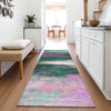 Piper Looms Chantille Abstract ACN2016 Green Machine Washable Area Rug Runner Lifestyle Image Feature