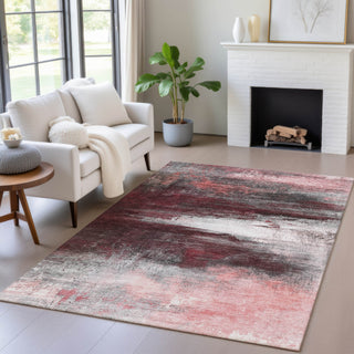 Piper Looms Chantille Abstract ACN2016 Merlot Machine Washable Area Rug Lifestyle Image Feature