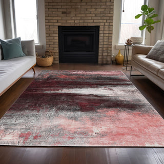Piper Looms Chantille Abstract ACN2016 Merlot Machine Washable Area Rug Lifestyle Image Feature