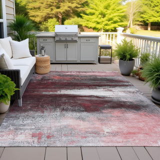 Piper Looms Chantille Abstract ACN2016 Merlot Machine Washable Area Rug Outdoor Lifestyle Image Feature