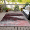 Piper Looms Chantille Abstract ACN2016 Merlot Machine Washable Area Rug Outdoor Lifestyle Image Feature