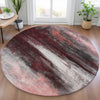 Piper Looms Chantille Abstract ACN2016 Merlot Machine Washable Area Rug Round Lifestyle Image Feature