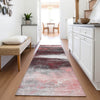 Piper Looms Chantille Abstract ACN2016 Merlot Machine Washable Area Rug Runner Lifestyle Image Feature
