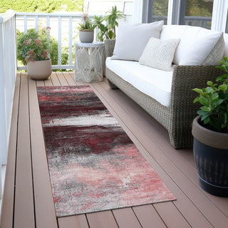 Piper Looms Chantille Abstract ACN2016 Merlot Machine Washable Area Rug Runner Outdoor Lifestyle Image Feature