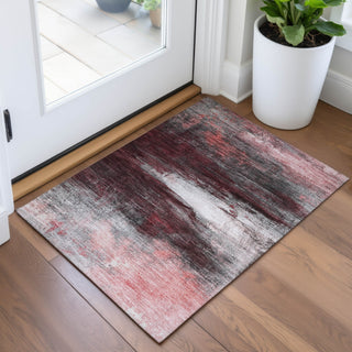 Piper Looms Chantille Abstract ACN2016 Merlot Machine Washable Area Rug Scatter Lifestyle Image Feature