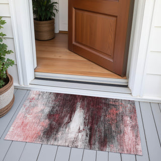 Piper Looms Chantille Abstract ACN2016 Merlot Machine Washable Area Rug Scatter Outdoor Lifestyle Image Feature