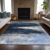 Piper Looms Chantille Abstract ACN2016 Navy Machine Washable Area Rug Lifestyle Image Feature