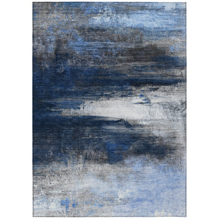 Piper Looms Chantille Abstract ACN2016 Navy Machine Washable Area Rug main image