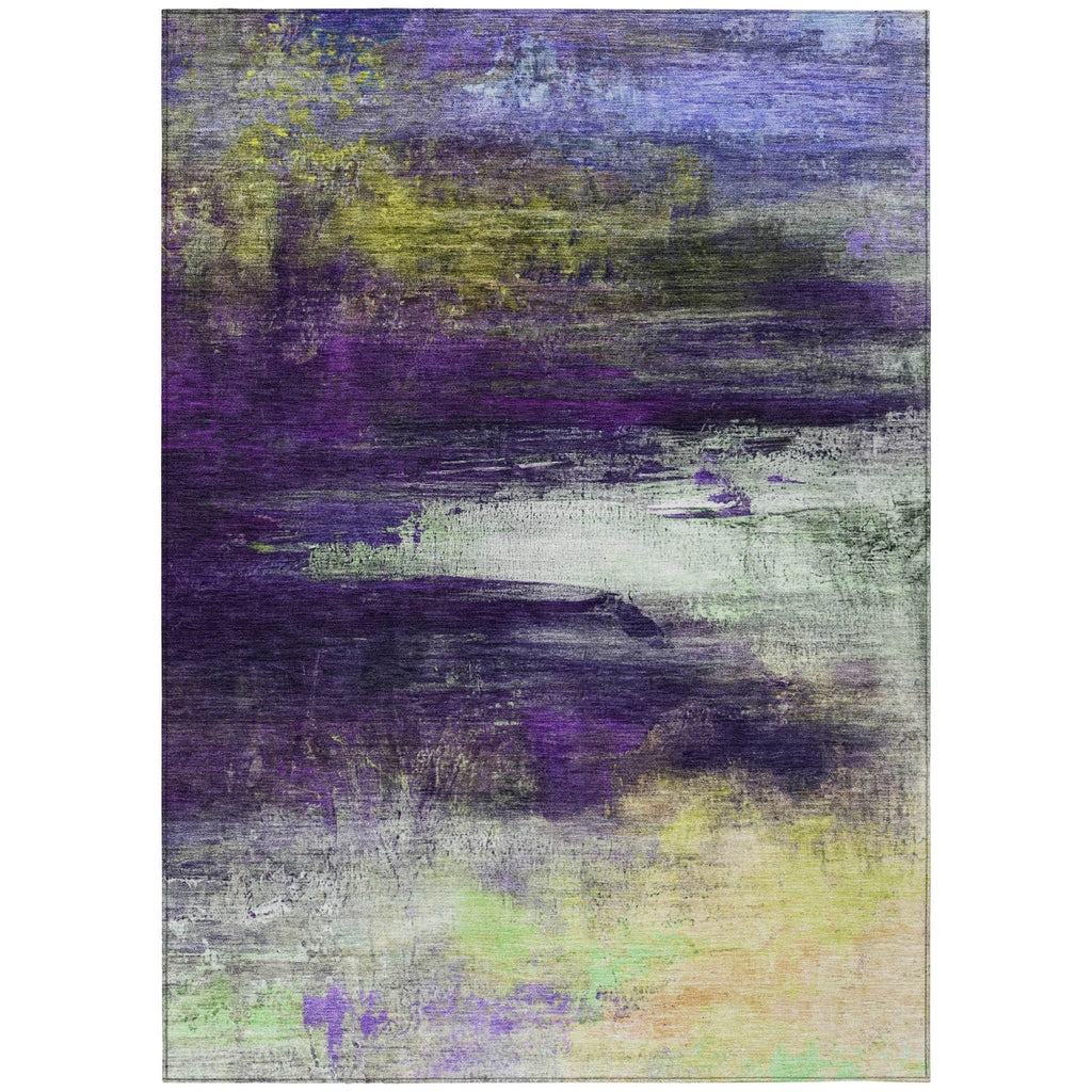 Piper Looms Chantille Abstract ACN2016 Purple Machine Washable Area Rug main image