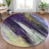 Piper Looms Chantille Abstract ACN2016 Purple Machine Washable Area Rug Round Lifestyle Image Feature