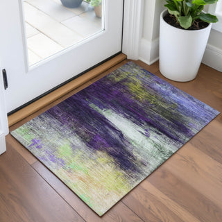 Piper Looms Chantille Abstract ACN2016 Purple Machine Washable Area Rug Scatter Lifestyle Image Feature
