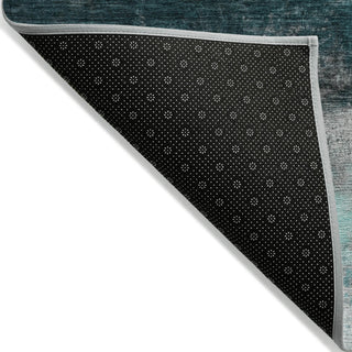 Piper Looms Chantille Abstract ACN2016 Teal Machine Washable Area Rug Backing Image