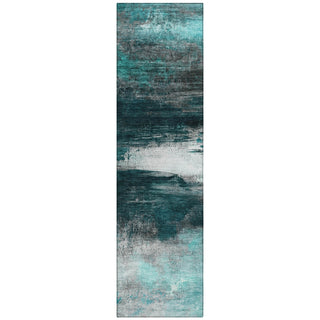 Piper Looms Chantille Abstract ACN2016 Teal Machine Washable Area Rug Runner Main Image