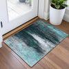 Piper Looms Chantille Abstract ACN2016 Teal Machine Washable Area Rug Scatter Lifestyle Image Feature