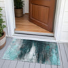 Piper Looms Chantille Abstract ACN2016 Teal Machine Washable Area Rug Scatter Outdoor Lifestyle Image Feature