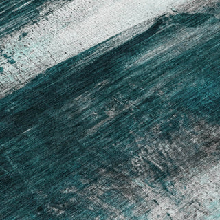 Piper Looms Chantille Abstract ACN2016 Teal Machine Washable Area Rug Swatch Image