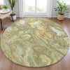 Piper Looms Chantille Abstract ACN2017 Gold Machine Washable Area Rug Round Lifestyle Image Feature