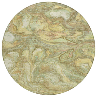 Piper Looms Chantille Abstract ACN2017 Gold Machine Washable Area Rug Round Main Image