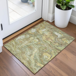 Piper Looms Chantille Abstract ACN2017 Gold Machine Washable Area Rug Scatter Lifestyle Image Feature