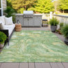 Piper Looms Chantille Abstract ACN2017 Green Machine Washable Area Rug Outdoor Lifestyle Image Feature