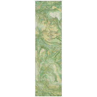 Piper Looms Chantille Abstract ACN2017 Green Machine Washable Area Rug Runner Main Image