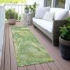 Piper Looms Chantille Abstract ACN2017 Green Machine Washable Area Rug Runner Outdoor Lifestyle Image Feature