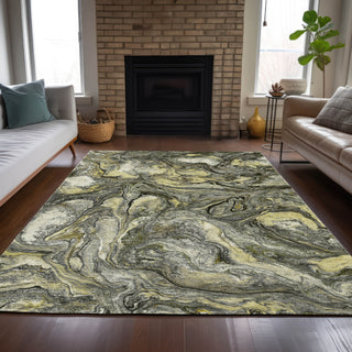 Piper Looms Chantille Abstract ACN2017 Pewter Machine Washable Area Rug Lifestyle Image Feature