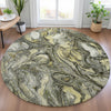 Piper Looms Chantille Abstract ACN2017 Pewter Machine Washable Area Rug Round Lifestyle Image Feature