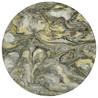 Piper Looms Chantille Abstract ACN2017 Pewter Machine Washable Area Rug Round Main Image