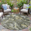 Piper Looms Chantille Abstract ACN2017 Pewter Machine Washable Area Rug Round Outdoor Lifestyle Image Feature
