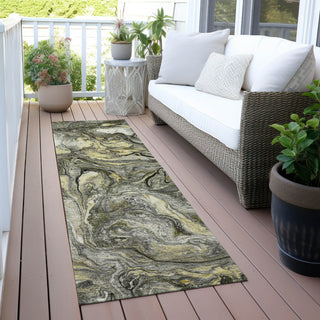 Piper Looms Chantille Abstract ACN2017 Pewter Machine Washable Area Rug Runner Outdoor Lifestyle Image Feature