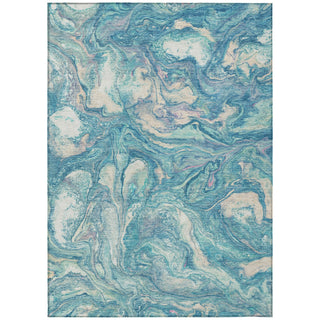 Piper Looms Chantille Abstract ACN2017 Teal Machine Washable Area Rug main image