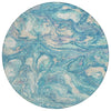 Piper Looms Chantille Abstract ACN2017 Teal Machine Washable Area Rug Round Main Image