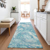 Piper Looms Chantille Abstract ACN2017 Teal Machine Washable Area Rug Runner Lifestyle Image Feature
