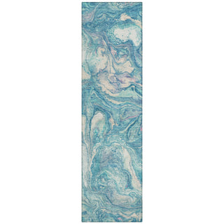 Piper Looms Chantille Abstract ACN2017 Teal Machine Washable Area Rug Runner Main Image