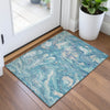 Piper Looms Chantille Abstract ACN2017 Teal Machine Washable Area Rug Scatter Lifestyle Image Feature