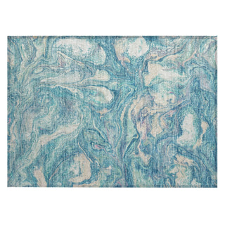 Piper Looms Chantille Abstract ACN2017 Teal Machine Washable Area Rug Scatter Main Image
