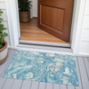 Piper Looms Chantille Abstract ACN2017 Teal Machine Washable Area Rug Scatter Outdoor Lifestyle Image Feature