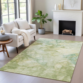 Piper Looms Chantille Abstract ACN2018 Aloe Machine Washable Area Rug Lifestyle Image Feature