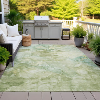 Piper Looms Chantille Abstract ACN2018 Aloe Machine Washable Area Rug Outdoor Lifestyle Image Feature