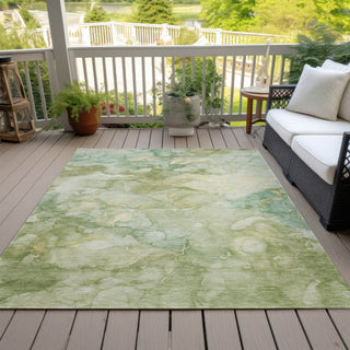 Piper Looms Chantille Abstract ACN2018 Aloe Machine Washable Area Rug Outdoor Lifestyle Image Feature