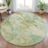 Piper Looms Chantille Abstract ACN2018 Aloe Machine Washable Area Rug Round Lifestyle Image Feature