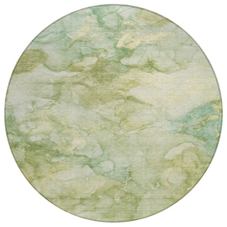 Piper Looms Chantille Abstract ACN2018 Aloe Machine Washable Area Rug Round Main Image
