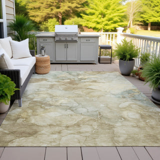 Piper Looms Chantille Abstract ACN2018 Beige Machine Washable Area Rug Outdoor Lifestyle Image Feature