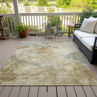 Piper Looms Chantille Abstract ACN2018 Beige Machine Washable Area Rug Outdoor Lifestyle Image Feature